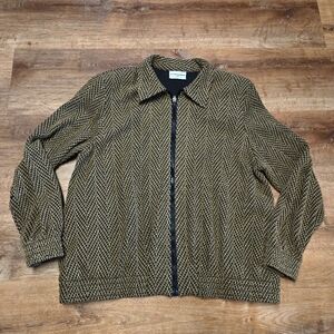 🇺🇸 Vintage Alfred Dunner Women's Black and Gold SparkleJacket Size 14